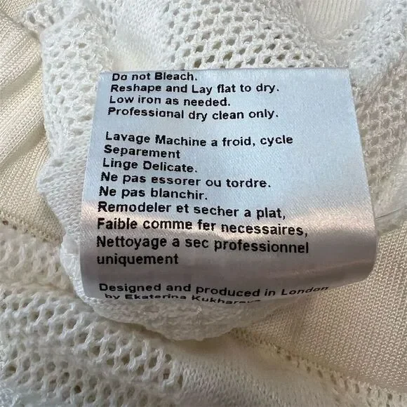 Les Friday Women's White Beach Pants Wide Leg Size S Resort Wear Knit wear NWT - Picture 14 of 15